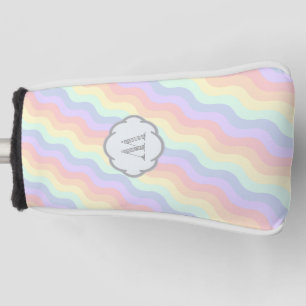 Couvre-club De Golf Pastel Rainbow Waves Putter Cover