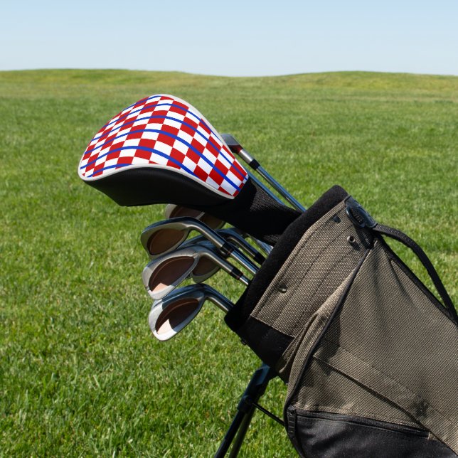 Couvre-club De Golf Patriotic Checkerboard Golf Head Cover (In Situ)