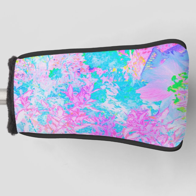 Couvre-club De Golf Paysage Aqua Blue et Hot Pink Hydrangea (Devant)