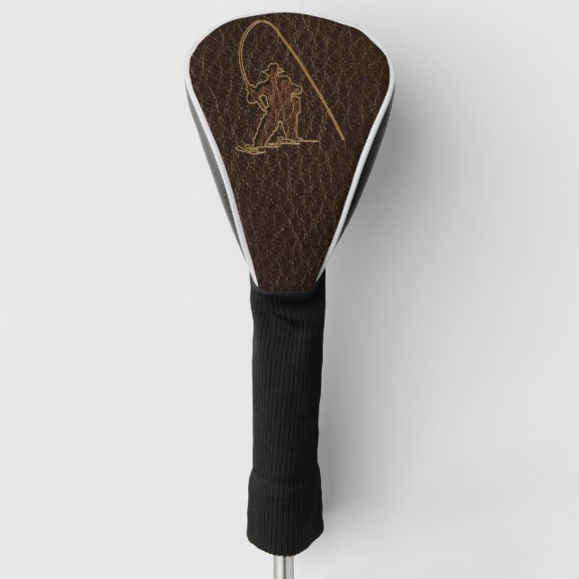 Couvre-club De Golf Pêcheur en cuir foncé (Devant)