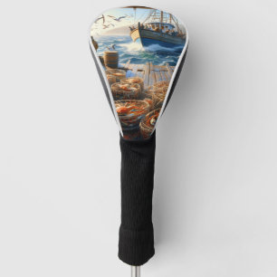Couvre-club De Golf Pêcheurs à la Twilight ramassant des crabes