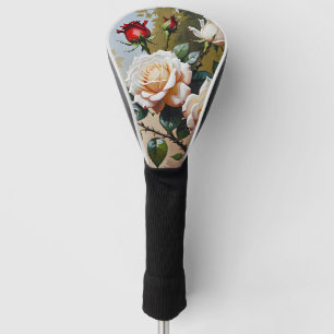 Couvre-club De Golf Peinture à l'huile rose blanche et rouge