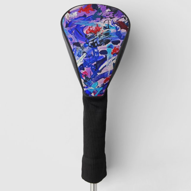Couvre-club De Golf Peinture abstraite bleue mignonne (Devant)