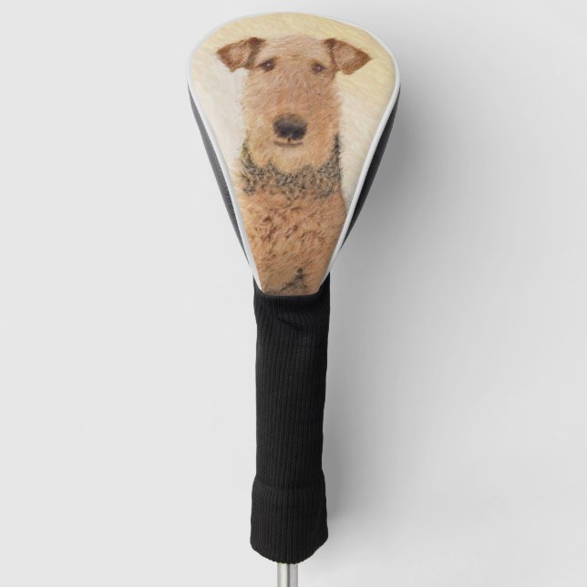 Couvre-club De Golf Peinture d'Airedale Terrier - Cute Art Original (Devant)