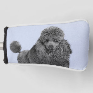 Couvre-club De Golf Peinture de caniche Miniature Jouet noir Art origi