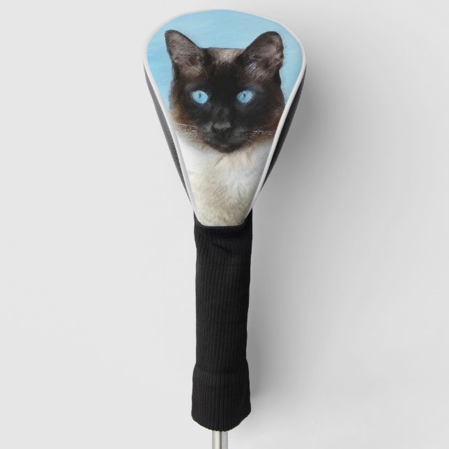 Couvre-club De Golf Peinture de chats de Siamese - Cute Original Cat A (Devant)