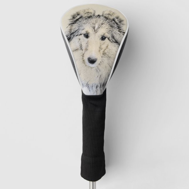 Couvre-club De Golf Peinture de chien de berger de Shetland - art (Devant)