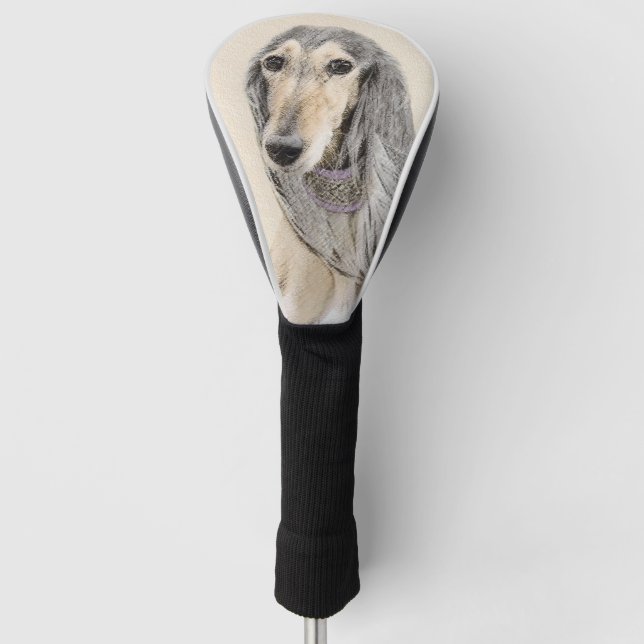 Couvre-club De Golf Peinture de Saluki (faon) - art original mignon de (Devant)