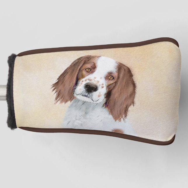 Couvre-club De Golf Peinture en Setter rouge et blanc irlandais - Art  (Devant)