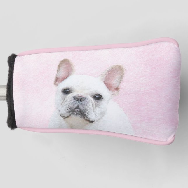 Couvre-club De Golf Peinture française de Bulldog (Crème/Blanc) - Art  (Devant)