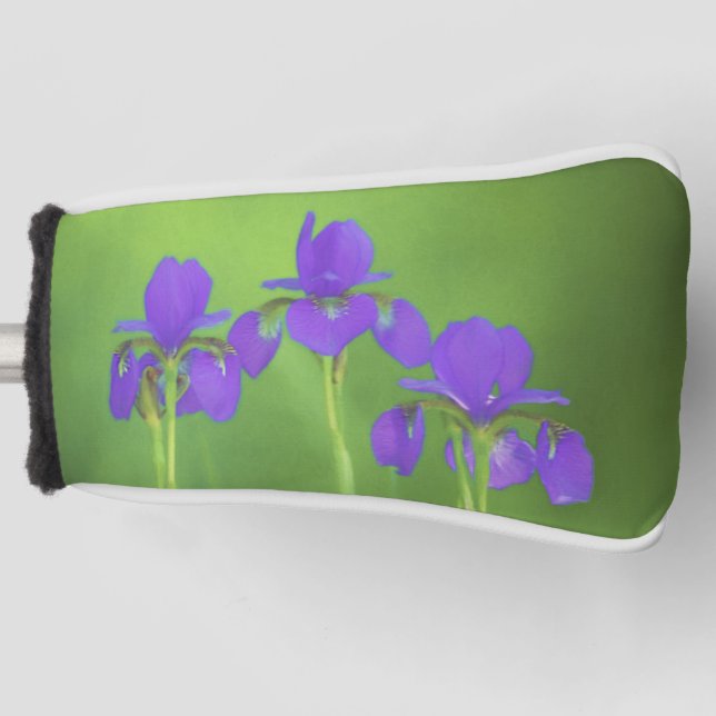 Couvre-club De Golf Peinture Iris Violet - Art Fleur Originale (Devant)