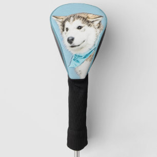 Couvre-club De Golf Peinture Sibérienne Husky Puppy - Art Chien origin