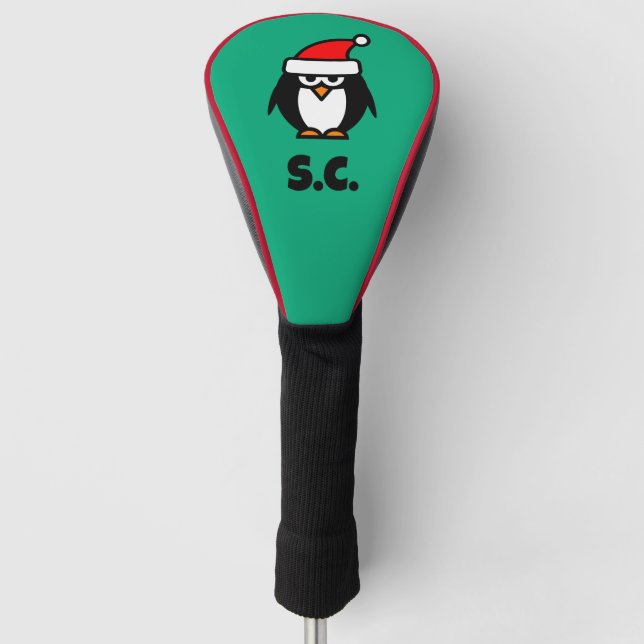 Couvre-club De Golf Père Noël de Noël manchot conducteur personnalisé (Devant)