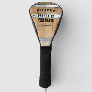 Couvre-club De Golf Père personnalisé de la mariée Whiskey Barrel
