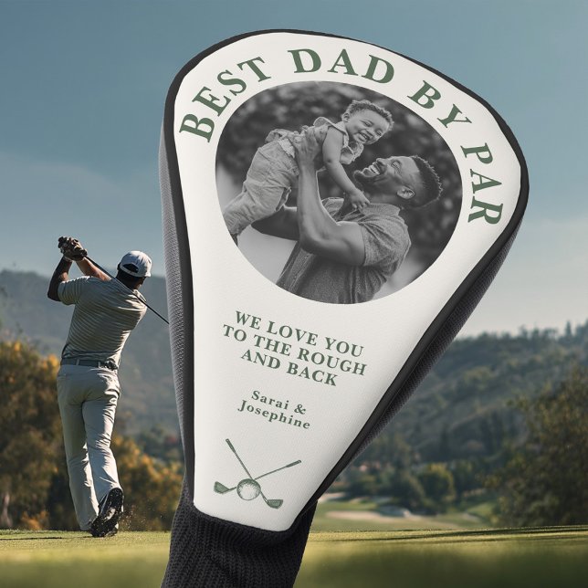 Couvre-club De Golf Personalized Best Dad by Par Custom Photo Gift (Créateur téléchargé)