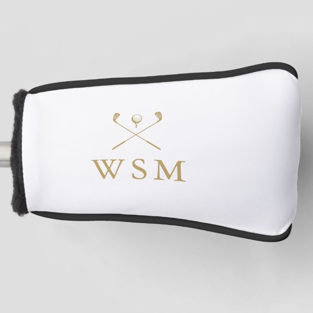 Couvre-club De Golf Personalized Gold Monogram Golf Clubs (Devant)