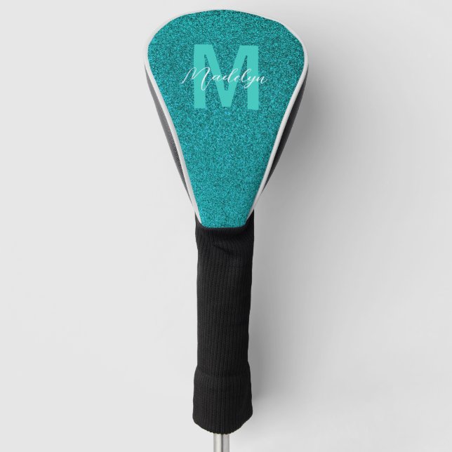 Couvre-club De Golf Personalized Name Stylish Glitter green (Devant)