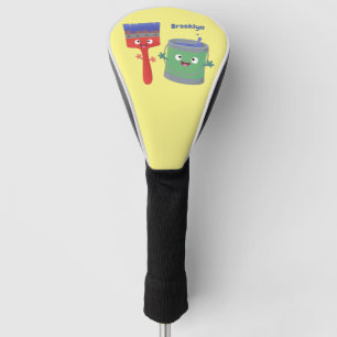 Couvre-club De Golf Personnages de peinture et de pinceau mignons