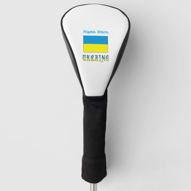 Couvre-club De Golf Personnalisation bleue de l'Ukraine et du drapeau  (Devant)