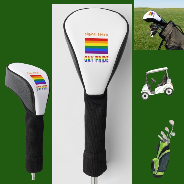 Couvre-club De Golf Personnalisation orange gay pride et drapeau arc-e (Créateur téléchargé)