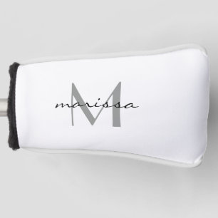 Couvre-club De Golf Personnalisé Dames Grey Nom Monogramme Putter Cov