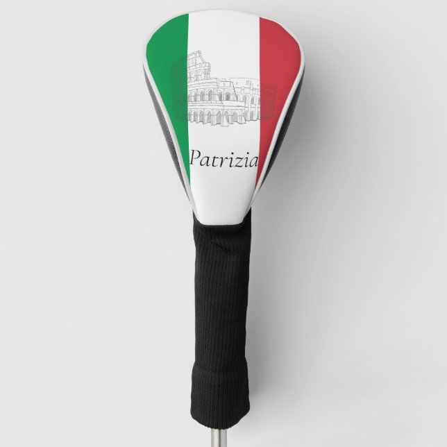 Couvre-club De Golf Personnalisé Italie Drapeau italien Drapeau Colisé (Devant)