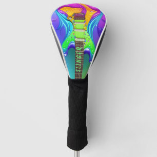 Couvre-club De Golf Personnalisé Neon Guitare Psychedélique Golf Vinta