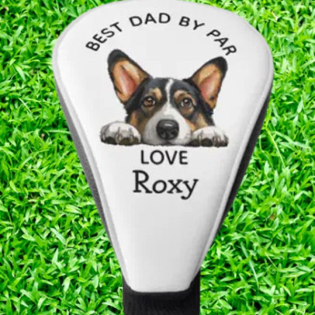 Couvre-club De Golf Personnaliser du chiot noir Corgi Peeking (Black Corgi Peeking Puppy Customise Golf Head Cover introducing the ultimate accessory for dog-lovin)