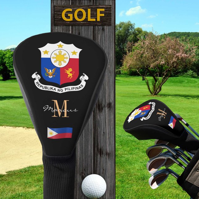 Couvre-club De Golf Philippines et drapeau Clubs de golf monogrammes C (Créateur téléchargé)