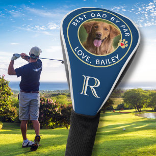 Couvre-club De Golf Photo Chien Meilleur Papa Par Par Par Monogramme P