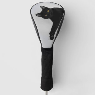 Couvre-club De Golf Photo de chat noir mou