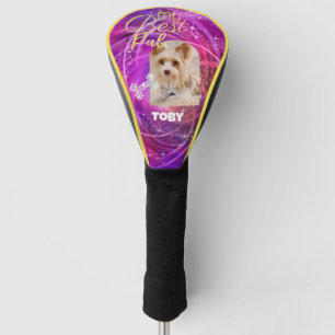 Couvre-club De Golf Photo de chien de compagnie rayonnant Mangenta