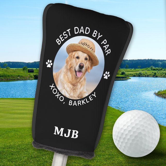Couvre-club De Golf Photo de chien personnalisé mignon Monogram Putter (Créateur téléchargé)