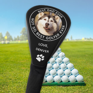 Couvre-club De Golf Photo de chien personnalisée Meilleur papa Jamais 