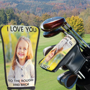 Couvre-club De Golf Photo personnalisée Je t'aime au dos et à la cha