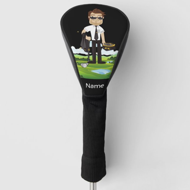 Couvre-club De Golf Pilote de l'industrie de l'aviation Golfeur à la b (Devant)