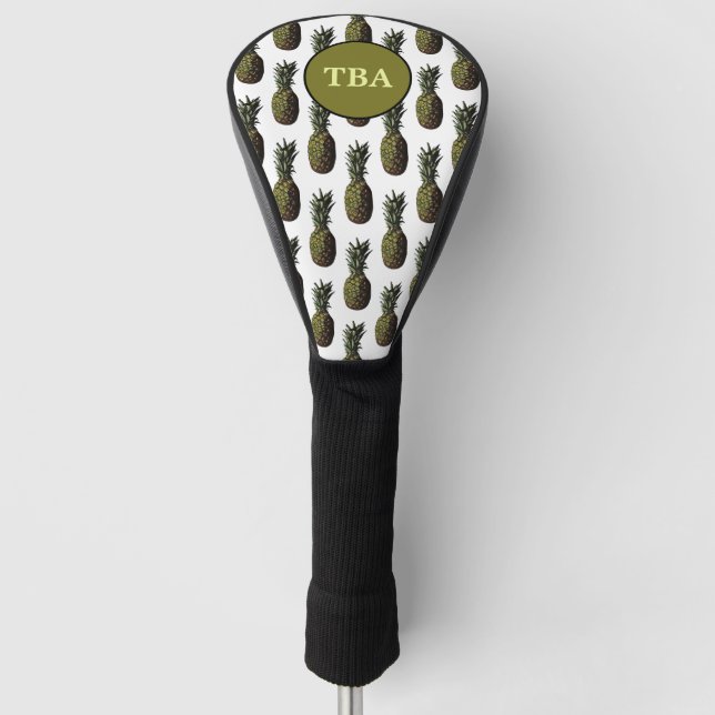 Couvre-club De Golf Pineappy Golf Head Cover - Monogramme personnalisé (Devant)