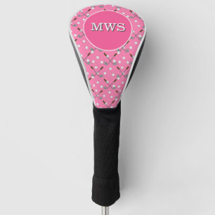 Couvre-club De Golf Pink Custom Monogram Golf Driver Head Coque