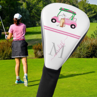 Couvre-club De Golf Pink Green élégant Clubs de panier Monogramme *