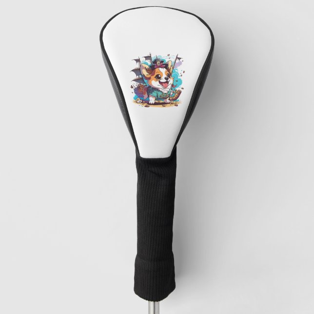 Couvre-club De Golf Pirate de Chien de Corgi (Devant)