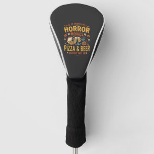 Couvre-club De Golf Pizza Bière Films d'Horreur Design Halloween_1