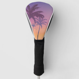 Couvre-club De Golf Plage de palmiers au coucher du soleil été