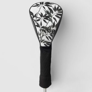 Couvre-club De Golf Plante en bambou noir et blanc