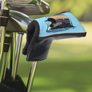 Couvre-club De Golf Plongeon commun serein Coucher de soleil Bleu Faun