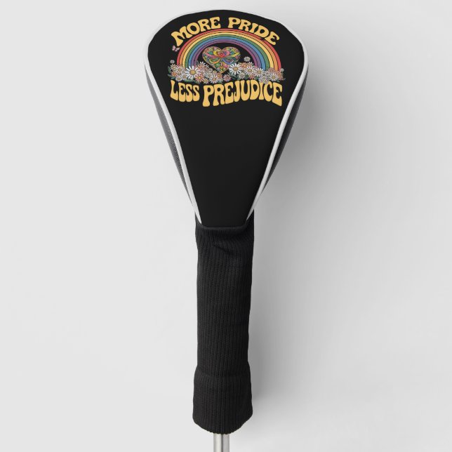 Couvre-club De Golf Plus de fierté moins de préjugés Retro Rainbow Pri (Devant)