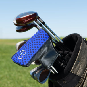 Couvre-club De Golf Pois de framboise bleu personnalisés