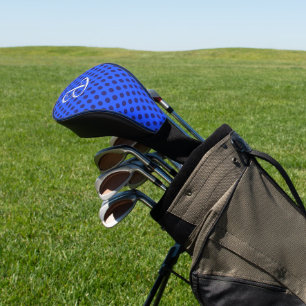 Couvre-club De Golf Pois de framboise bleu personnalisés