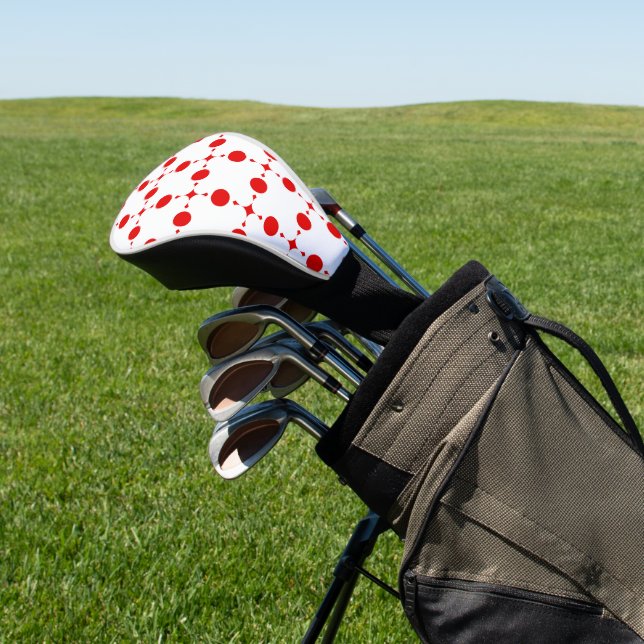 Couvre-club De Golf Pois rouges, Motif à points polka, points, pointil (In Situ)