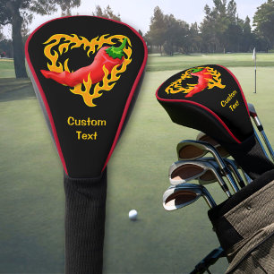 Couvre-club De Golf Poivre chili au coeur de flamme