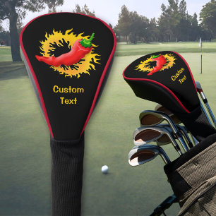 Couvre-club De Golf Poivre chili avec flamme
